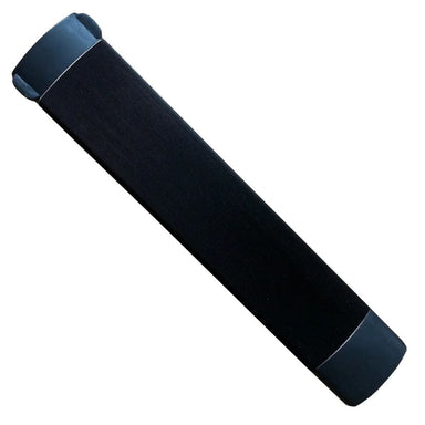 Black handlebar grip on a white background