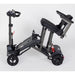 Black scooter with a seat on a white background