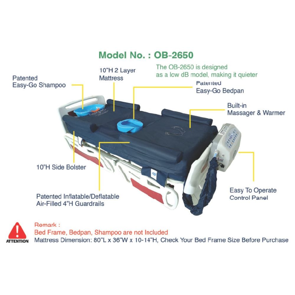 ObboMed OB-2650 Premium Air Mattress (Low dB Model) with Low Air Loss Air