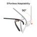 Grappling hook with adjustable arm on a white background, labeled 'Effortless Adaptability' and '90°'.