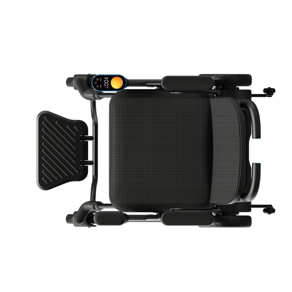 Black exercise machine on a white background