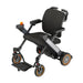 Portable scooter with a black seat and gray frame on a white background