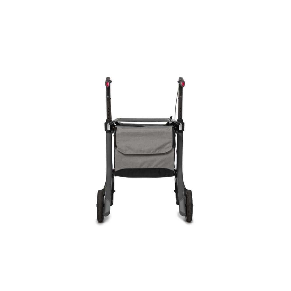 Black and gray walker on a white background