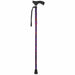 Black walking cane with colorful pattern on a white background