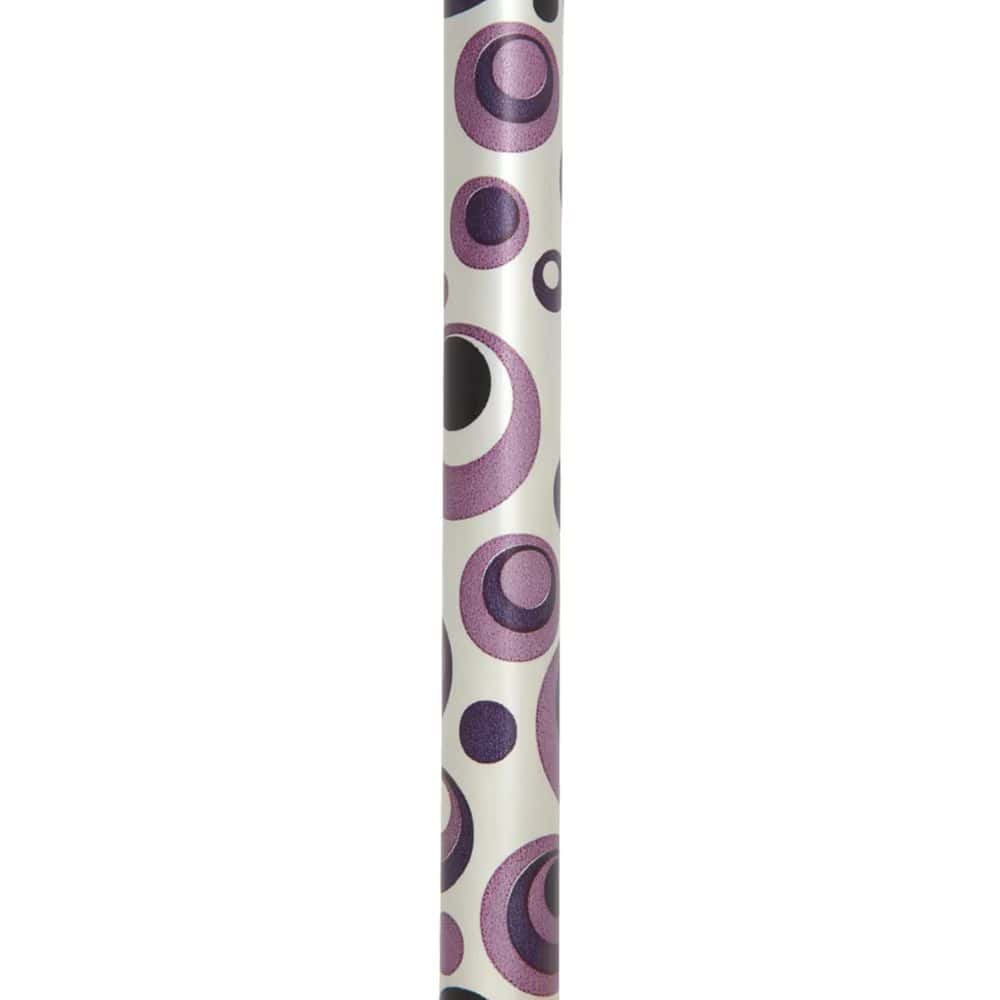 Pencil with purple circular pattern on a white background