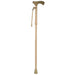 Gold-colored walking cane on a white background