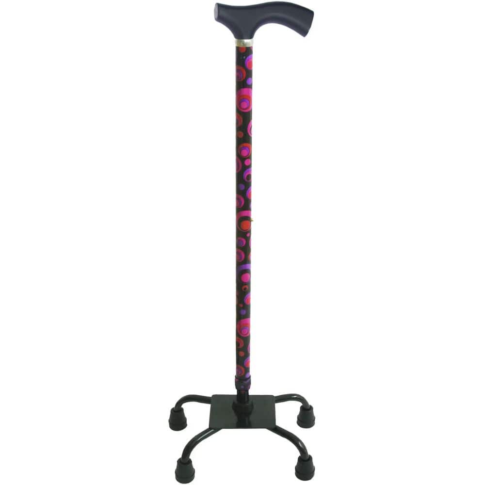 Colorful walking cane with base on a white background