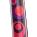 Close-up of a product with colorful circular patterns on a white background