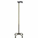 Black walking cane with adjustable height on a white background