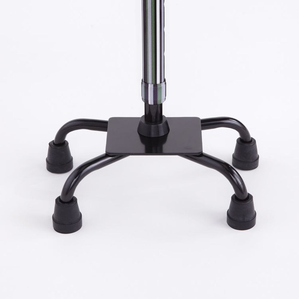 Black metal stand base on a white background