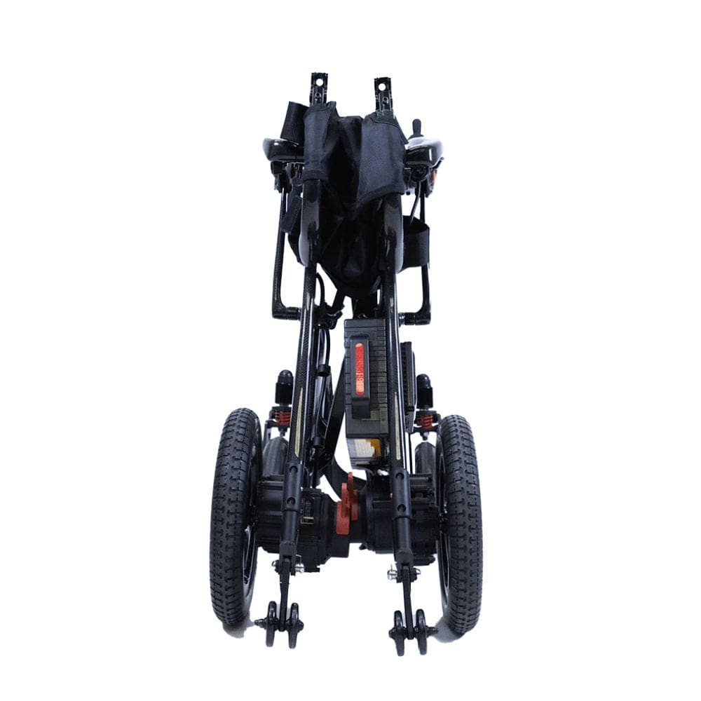 Black golf push cart on a white background