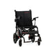Black manual wheelchair with visible branding on a white background