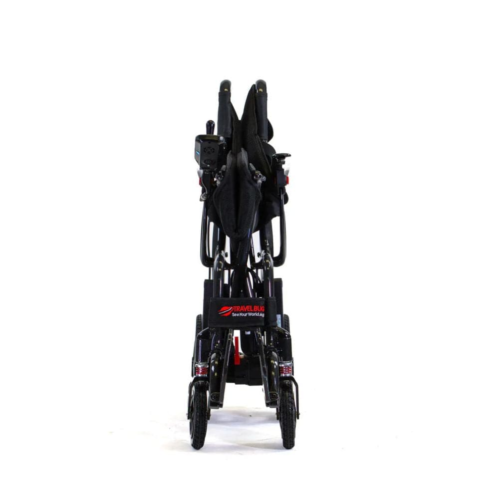 Black mobility scooter on a white background