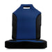 Blue and black seat cushion on a white background