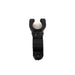 Black metal tool with a white component on a white background