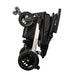 Foldable stroller with black wheels on a white background