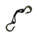 Black carabiner with a rope on a white background