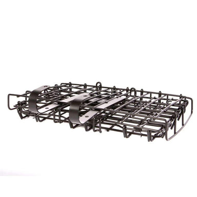 Metal grill rack on a white background