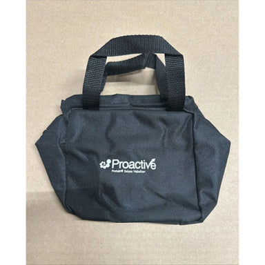 Black bag with 'Proactive' logo on a beige background