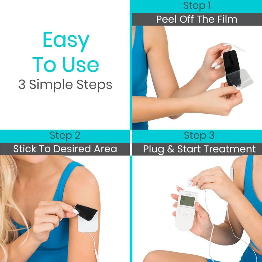 Step-by-step guide on using a medical device with text 'Easy To Use 3 Simple Steps'.