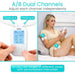 Digital device with 'A/B Dual Channels' feature, showing a person using it for therapy.