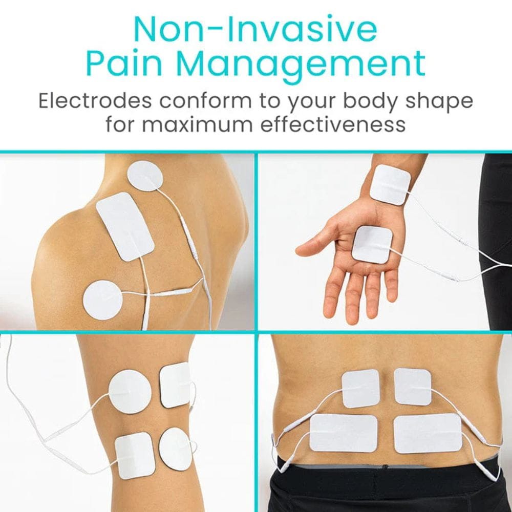 Electrodes conforming to body shape for non-invasive pain management.