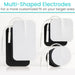 Multi-shaped electrodes with connectors on a white background