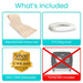 Product bundle with replacement wave pad, 5 ft long hose, and Vive 1 year guarantee badge on a white background.