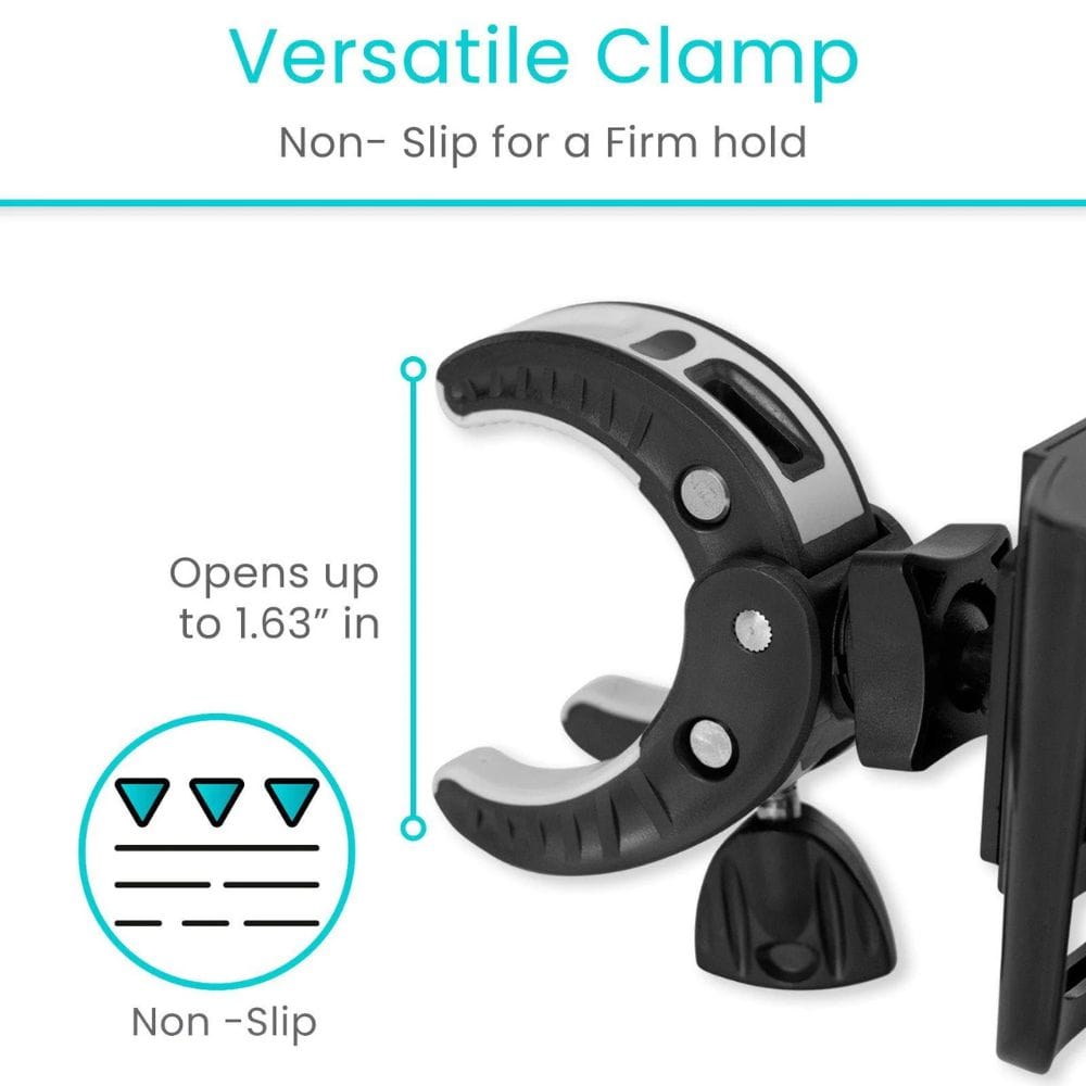 Versatile clamp with non-slip feature on a white background