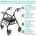 Vive Bariatric Rollator Walker with features listed on a white background