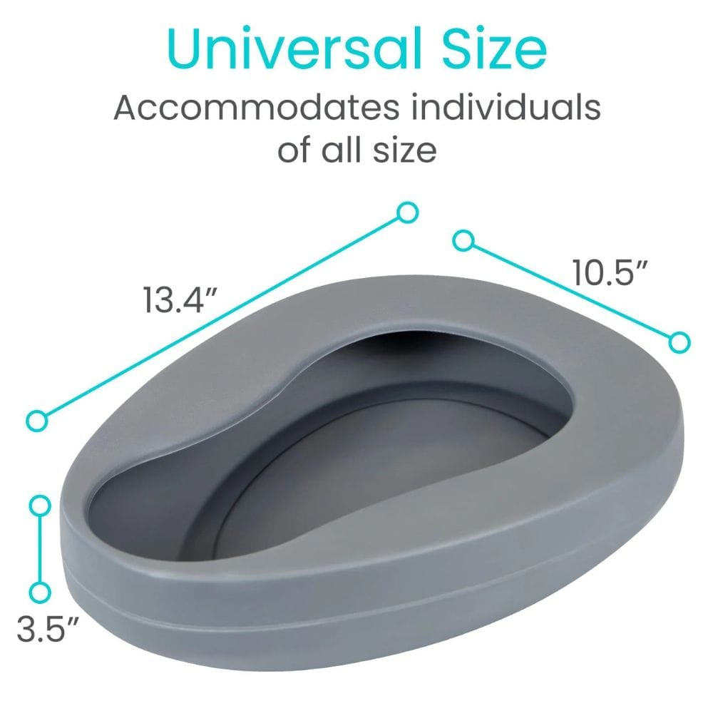 Gray product with measurements on a white background