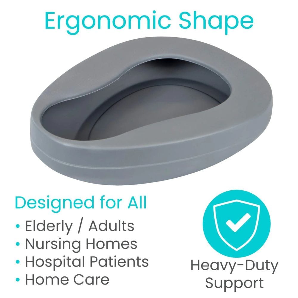 Gray toilet seat with ergonomic shape features on a white background