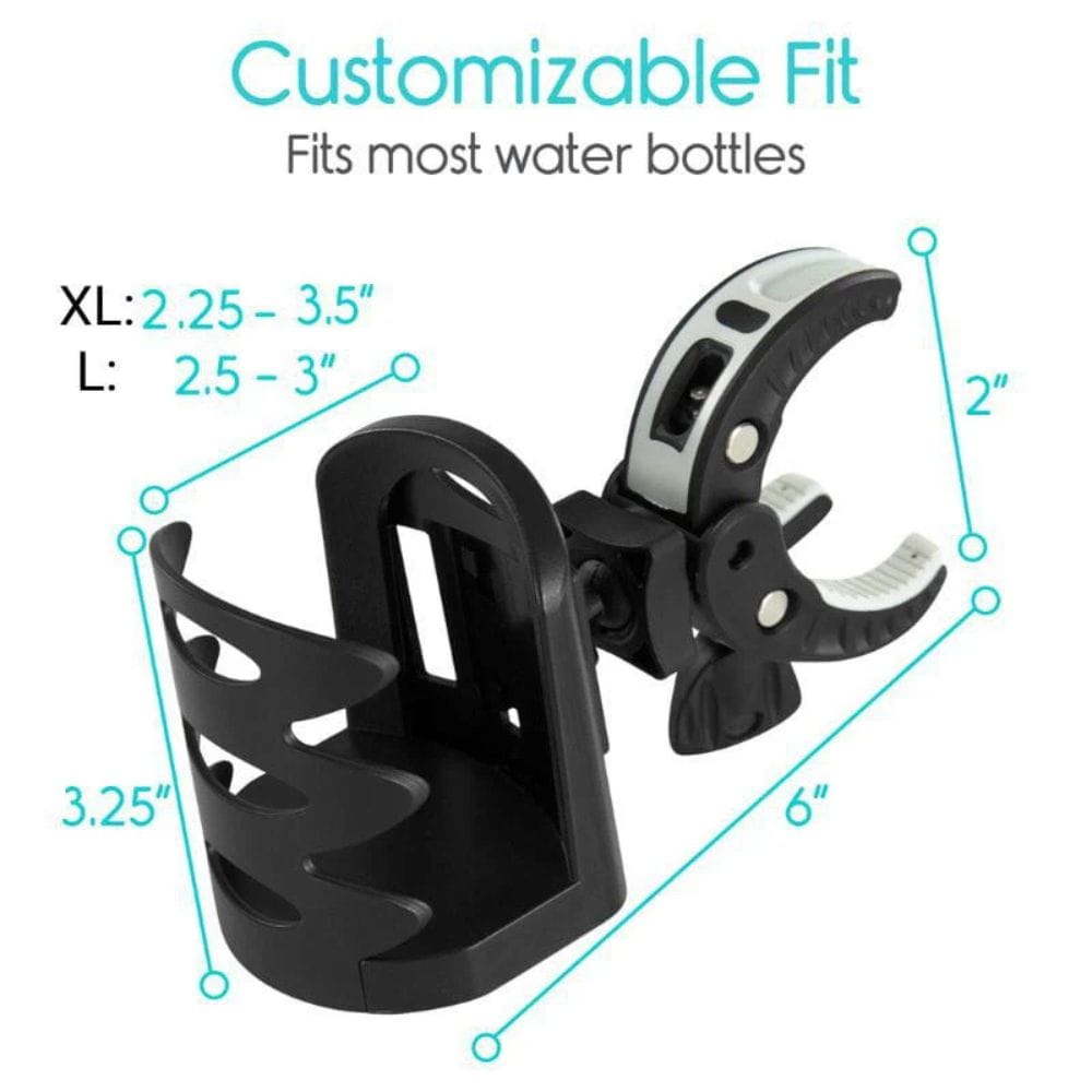 Bottle holder with customizable fit dimensions on a white background