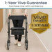 Person using a walker with Vive Health 1-Year Guarantee badge in the corner.