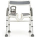 Foldable shower chair with a kettlebell on a white background