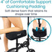 Stroller with cushioned seat and Vive Mobility branding, highlighting comfort padding.