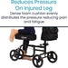 Vive Mobility knee walker with text about reducing pressure on injured leg