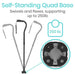Self-standing quad base with swiveling and flexing feature, supporting up to 250lb.