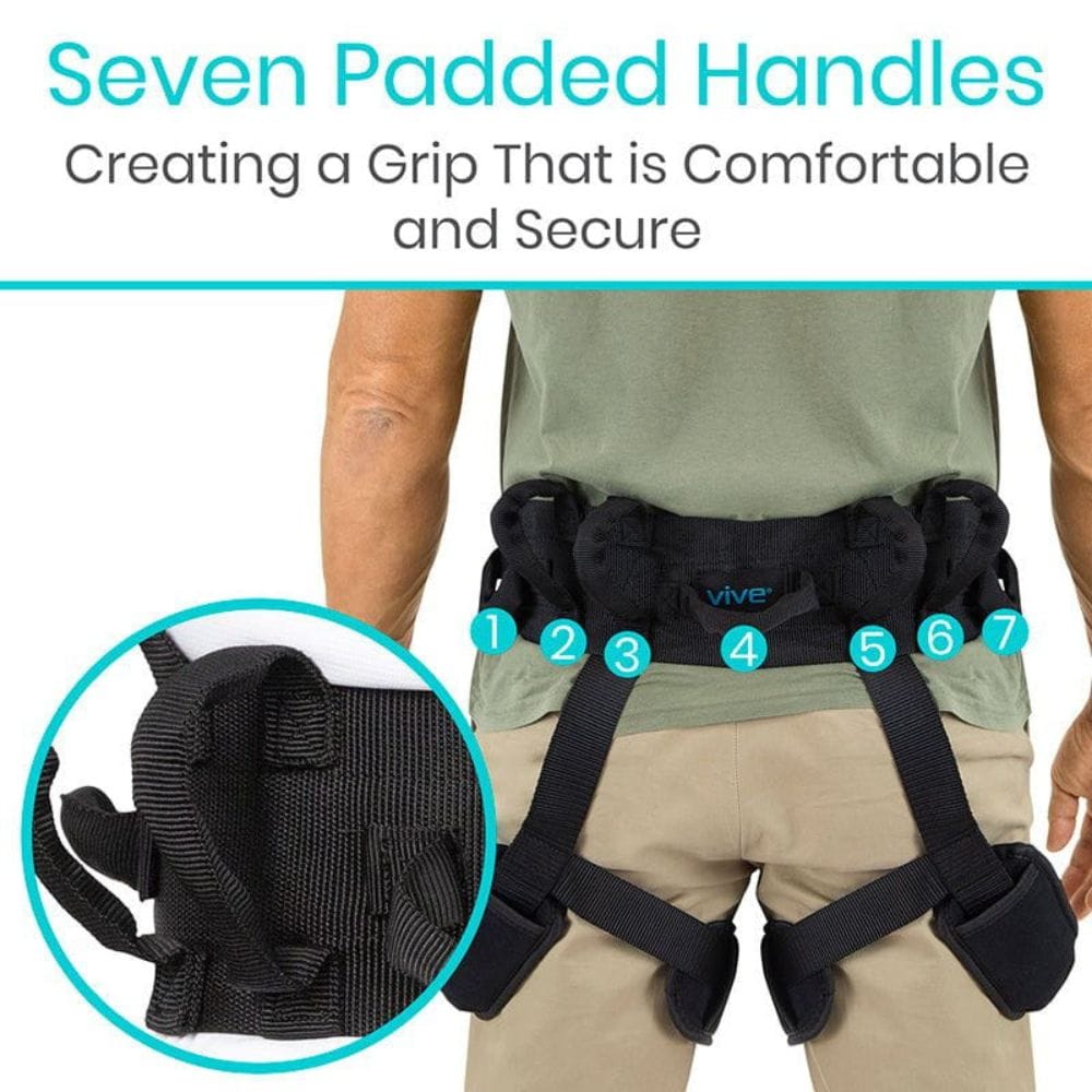 Vive Health Heavy Duty Transfer Belt With Leg Straps