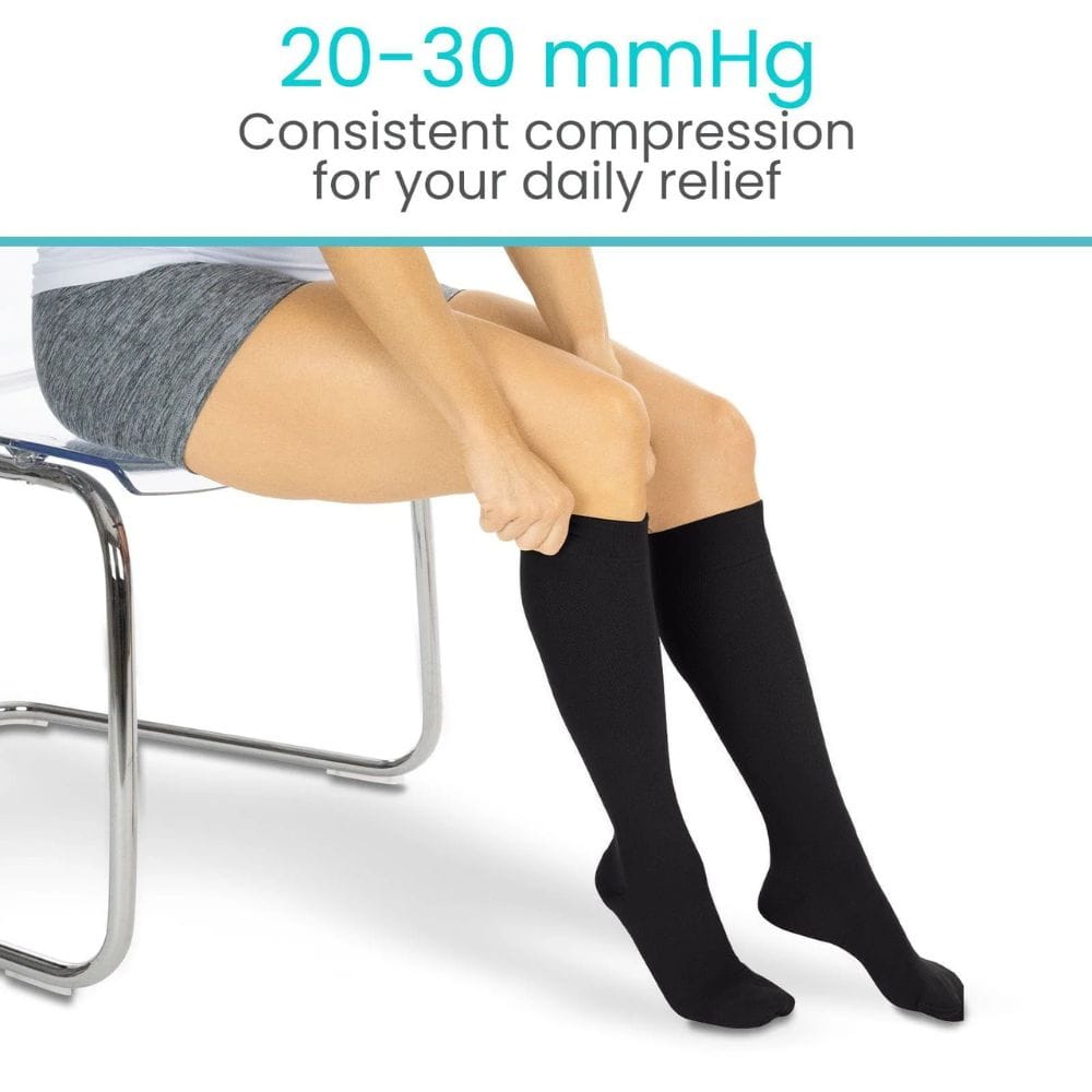 Vive Health Knee High Graduated Compression Stockings 20-30mmHg