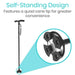 Walking cane with quad cane tip feature on a white background