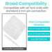 Product compatibility with Tens Units on a white background