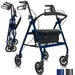 Blue walker with wheels on a white background