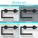 Black towel bar tested on tile, fiberglass, plaster, and drywall surfaces.