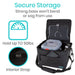 Black storage bag with a device inside, labeled 'Secure Storage' and 'Hold Up To 50lbs', featuring the brand 'Vive'.