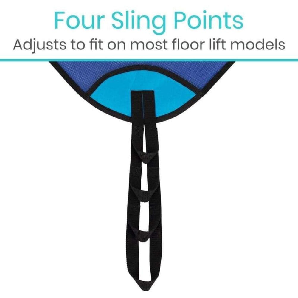 Blue sling with four slinging points on a white background
