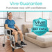 Man sitting on a chair with 'Vive Health' branding and 60-day guarantee offer.