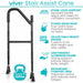 Vive stair assist cane with features listed on a white background