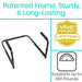 Black frame with Vive Health lifetime guarantee and support capacity text on a white background