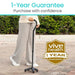Person holding a walking stick with 'Vive Health' 1-year guarantee badge on a blurred outdoor background